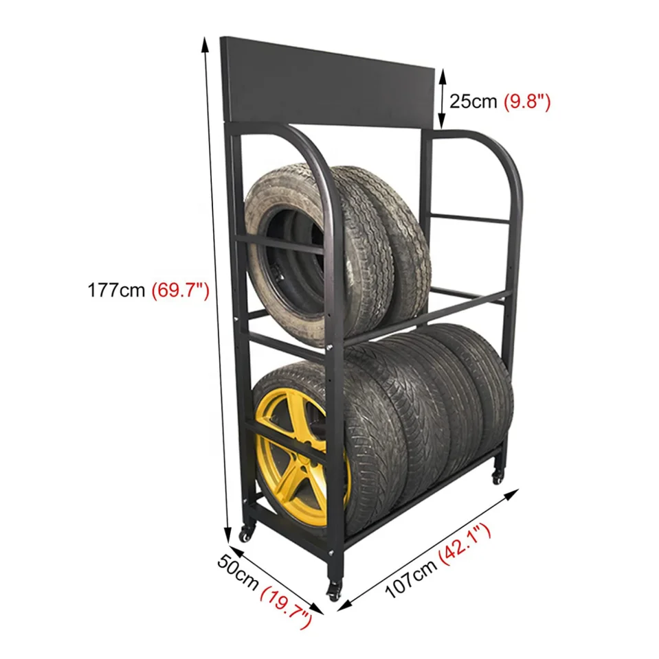 Складной стеллаж для колес держатель хранения сверхмощный гаражный Настенный стальной складских шин