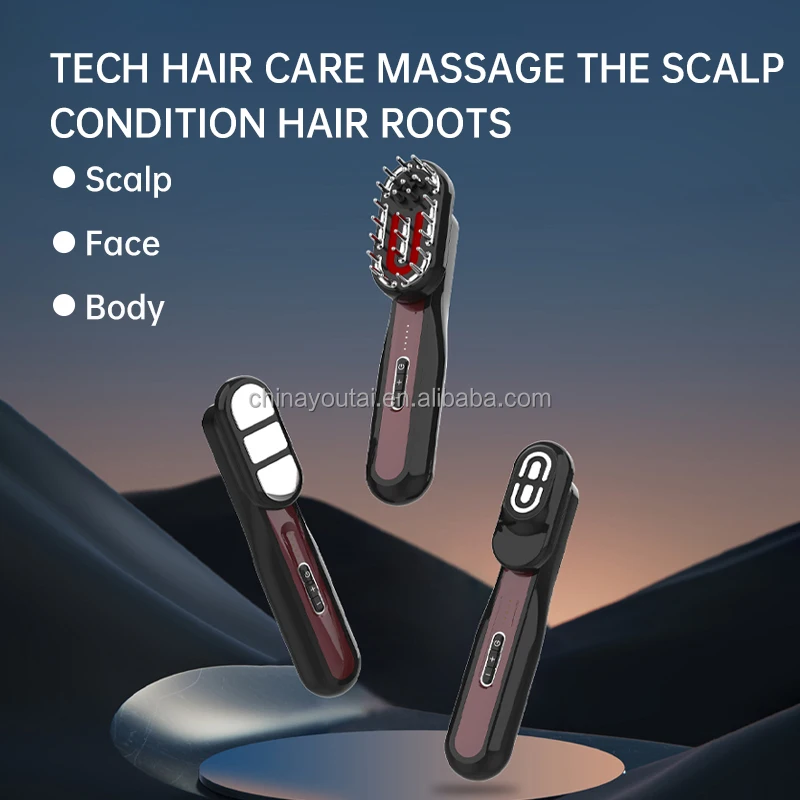 Multi Functional Facial Body Massager Scalp Massage Hair Comb Electric Red Light Therapy comb