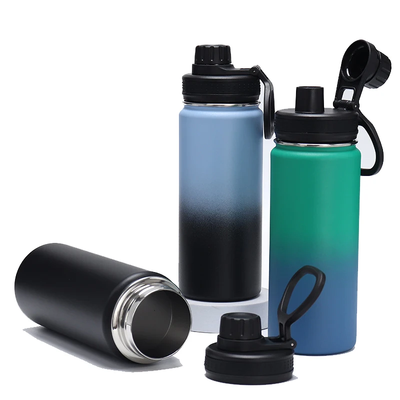 2023 New Design Wide Mouth Vacuum Water Bottle Flask Double Layer Water Bottle Stainless Steel Insulated Water Bottles