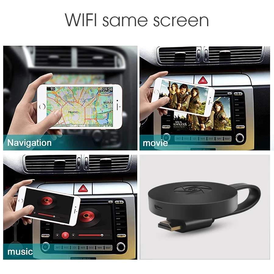 To Tv 2.4g 4k Wireless Wifi Mirroring Cable compatible Adapter 1080p Display Dongle For Goggle Chromecast