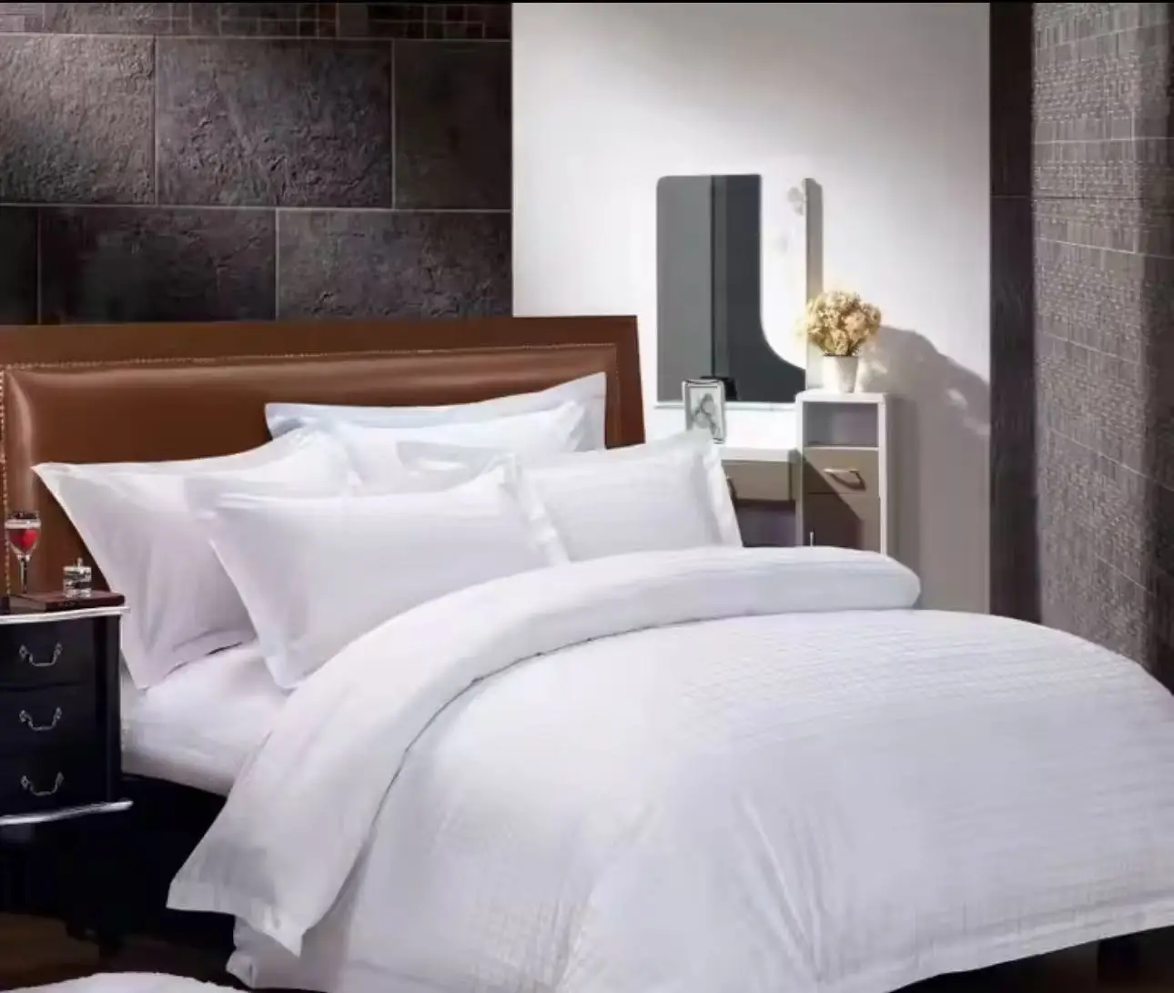 bedding set supplies USA 100% cotton bedsheet customized hotel guest room bed sheet set