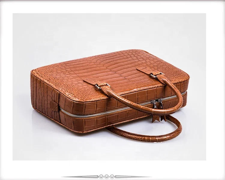 Luxury latest design top quality genuine crocodile leather men briefcase business bag