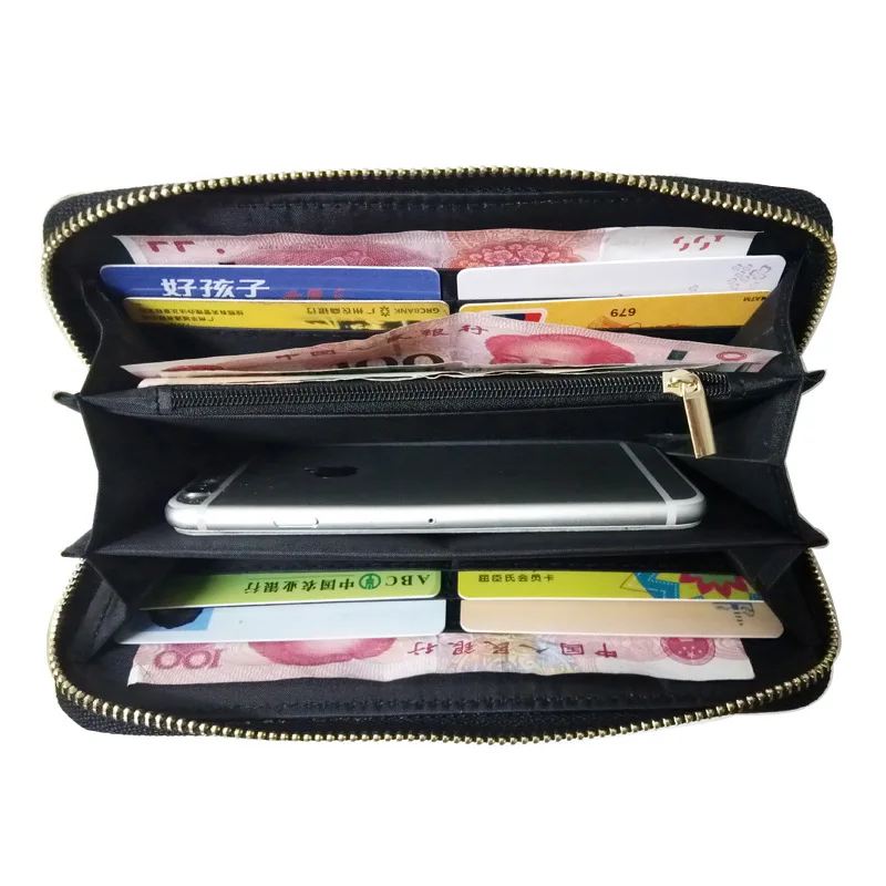 New Fashionable 2021 Snake Skin Embossing Pattern PU Leather Wallets Lady Zipper Handbags Ladies Wallet Wrist Strap Clutch Bag