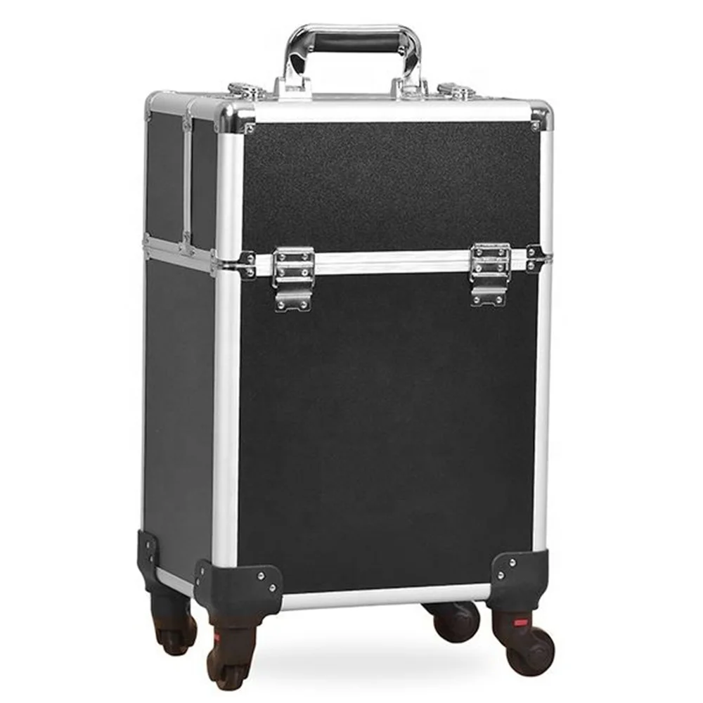 Customized Aluminum Rolling Professional Artist Universal Wheel Toiletry Suitcase Makeup Case