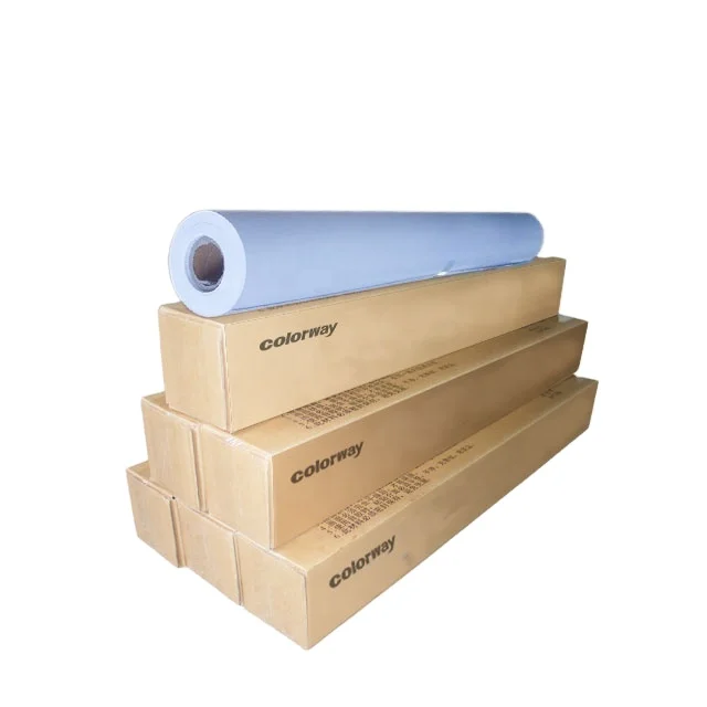 Factory Glossy White Inkjet Self Adhesive Photo Paper Roll 115gsm 135gsm Waterproof for large format printing
