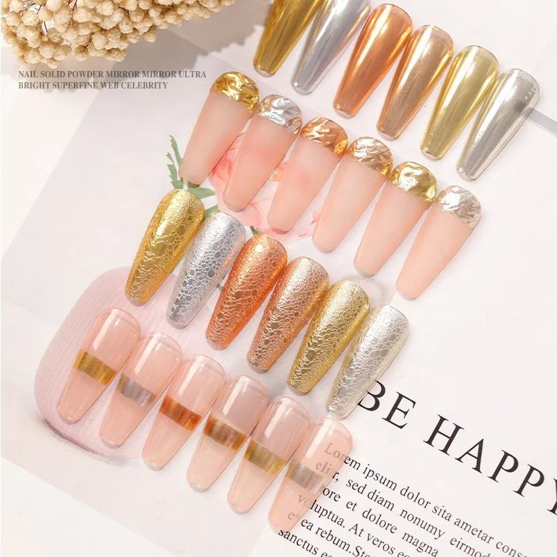 Laser Manicure Nails Kit Pigmented Chrome Dipping Glitter Magic Mirror Solid Nail Acrylic Powder