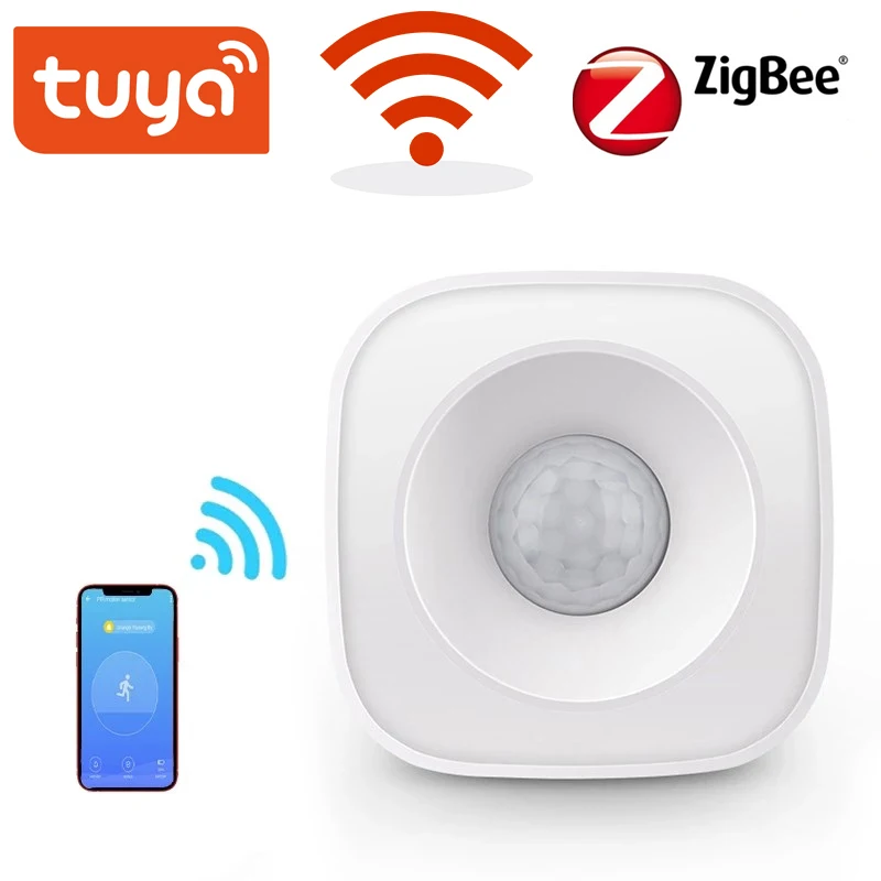 Tuya ZigBee/WiFi PIR Motion Sensor Wireless Infrared Detector Security Burglar Alarm Sensor Smart life APP Control Compatible (1600371463329)