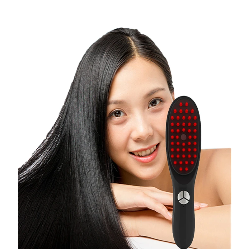 Hair Brushes Electric Head Massage Comb Negative Ion Hairdressing Comb Scalp Massage Red $ Blue Light Therapy Hair Care