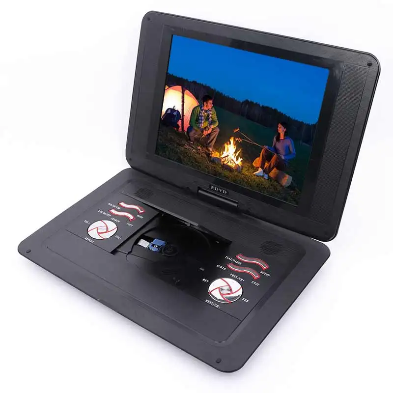 Cheaper Portable DVD Player 14.1 inch rechargeable Battery TV Tuner USB FM Portable DVD Player