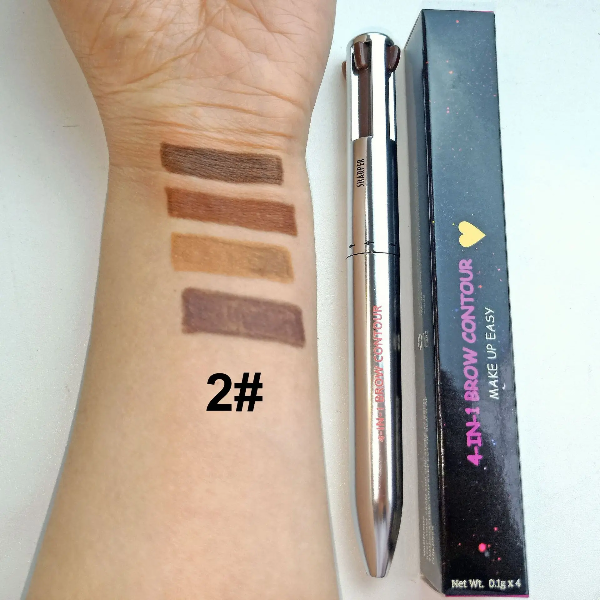 pink black yellow package 4 color in one Brow ultra slim defining eyebrow pencil brow waterproof private label eyebrow pencil
