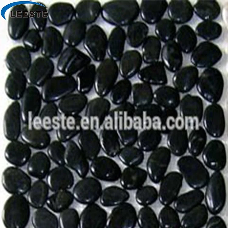 Beautiful Polished Black River Stone Garden Pathway Pebble
