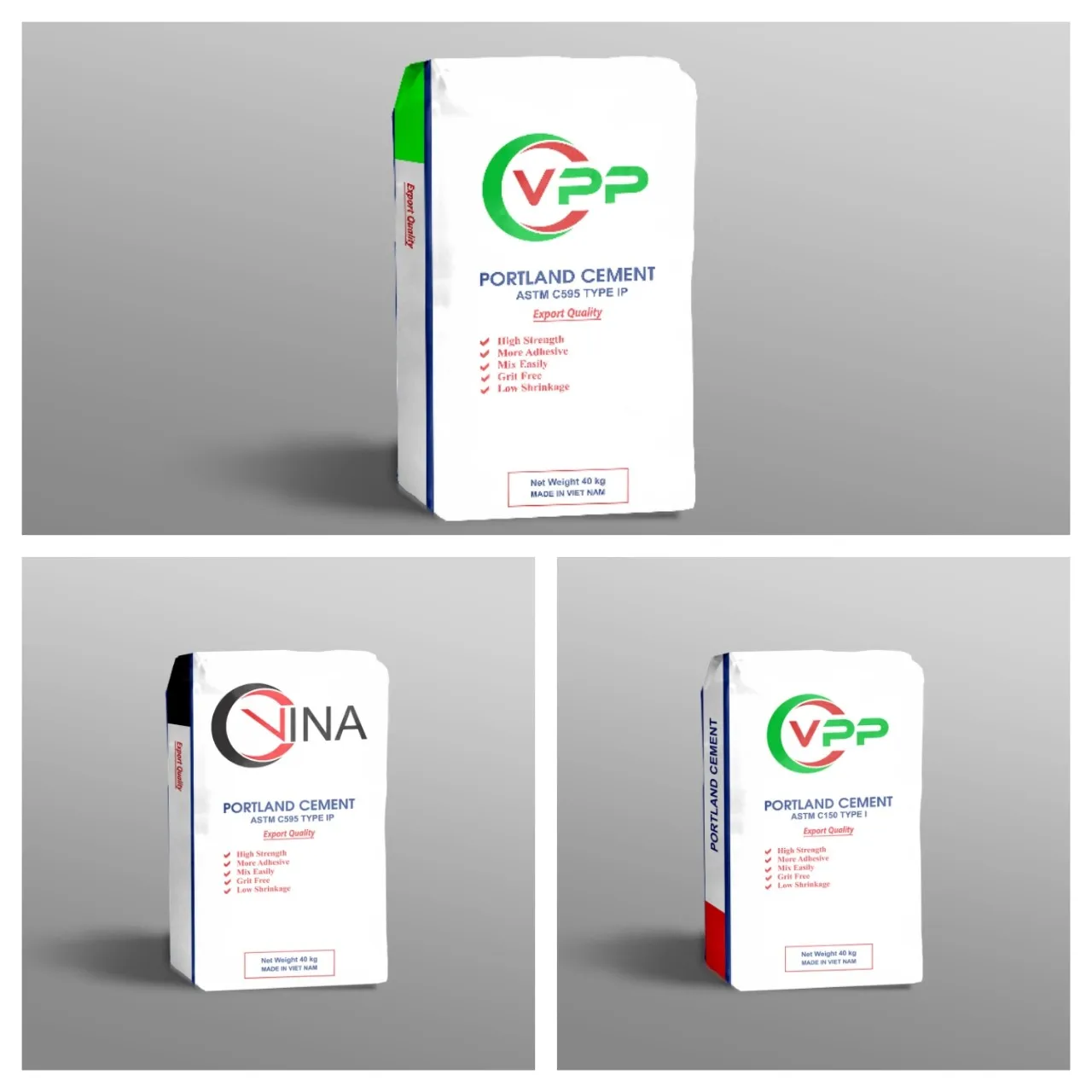 1 Ton Of Cement Competitive Use Quality Price Package Bag Application Support OEM Custom Logo Supplier VPP Cement Vietnam