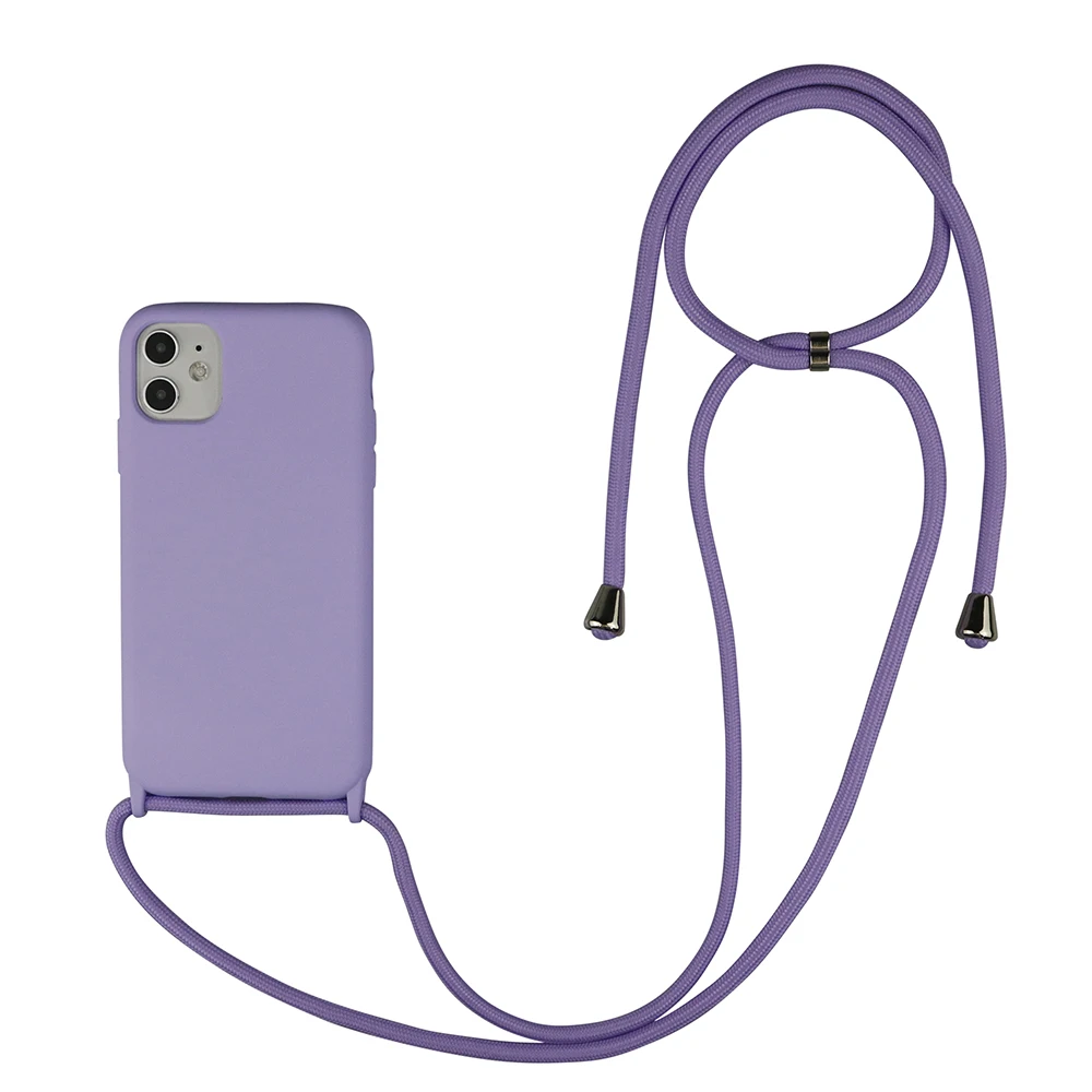 Soft Silicone Crossbody Necklace Lanyard Phone Case For Samsung Galaxy S10 S20 Plus Ultra Neck Strap Rope Back Cover Case