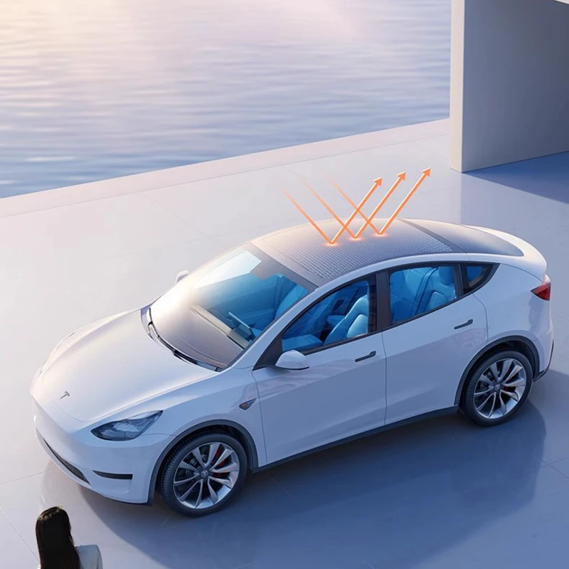 Automatic sunshade suitable for Tesla Model Y/3 glass from 2019 - 2024 block ultraviolet rays and maintain freshness accessories