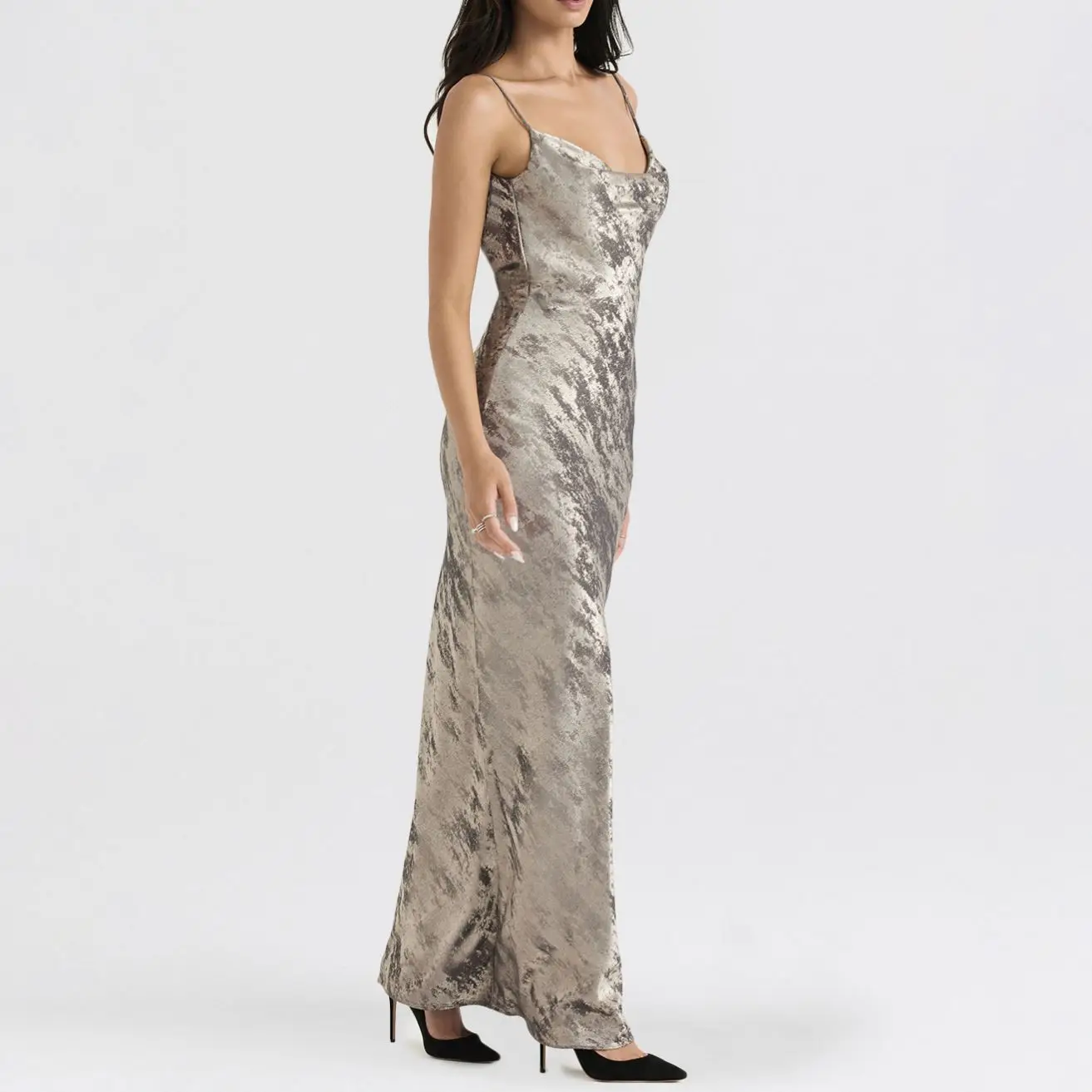 2023 Oem Odm Elegant Luxury Satin Deep V Open Back Design Wedding Glam Event Gowns For Women Evening Dresses