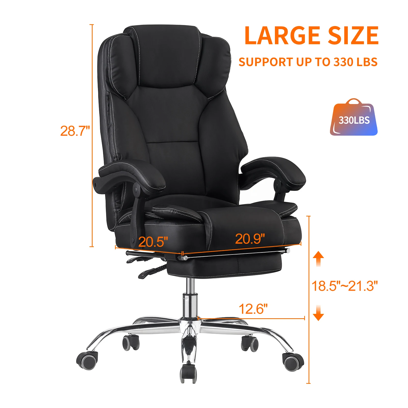 Mars Warriors Luxurious Executive Office Chair, Big and Tall Office Desk Chair, High Back Comfortable Office Leather Chair