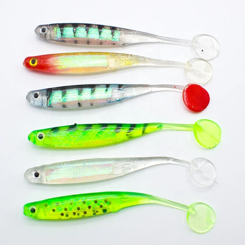 Wholesale 10cm/5g 8cm/3g T-tail Fish Soft Bait 3D Rainbow Fish Soft Fishing Bait Soft Lure