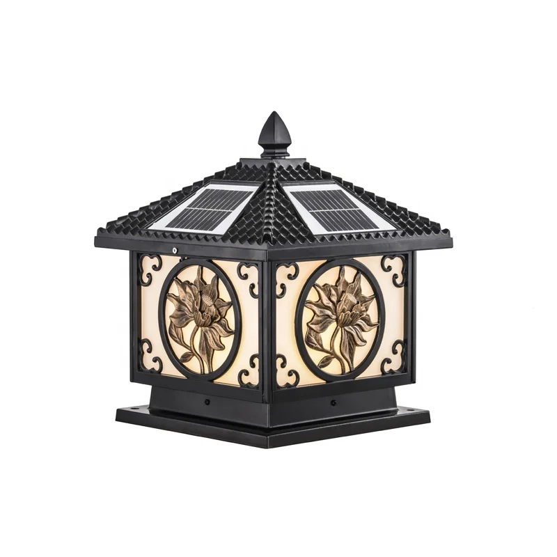 
new type aluminum metal garden led solar pillar light 