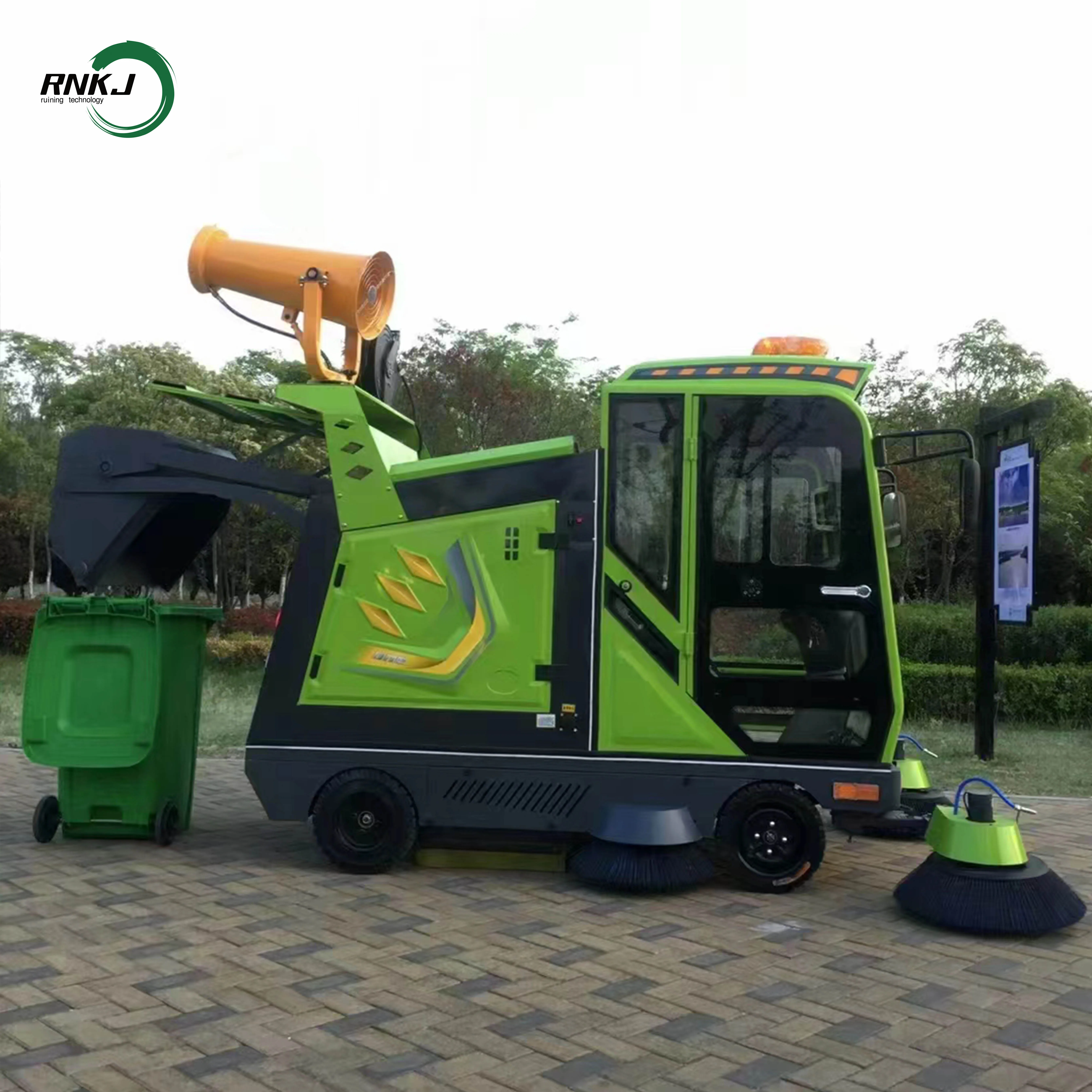 RNKJ Ride On Road Sweeper Truck and Scrubber ELectrical Street Cleaning Machine