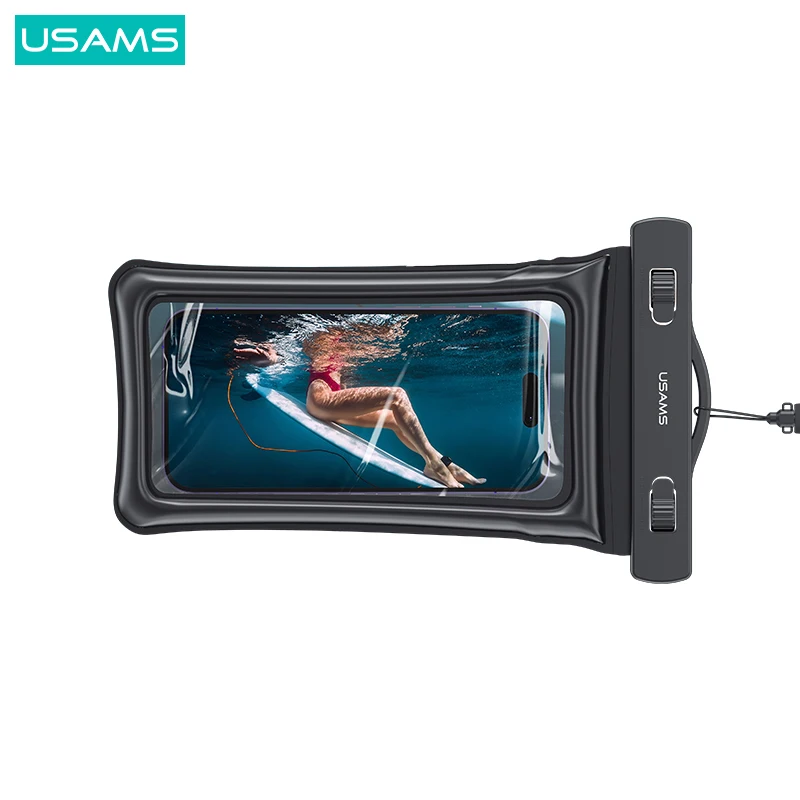 USAMS YD011 mobile phone case pouch swimming waterproof pvc phone bag for diving floating