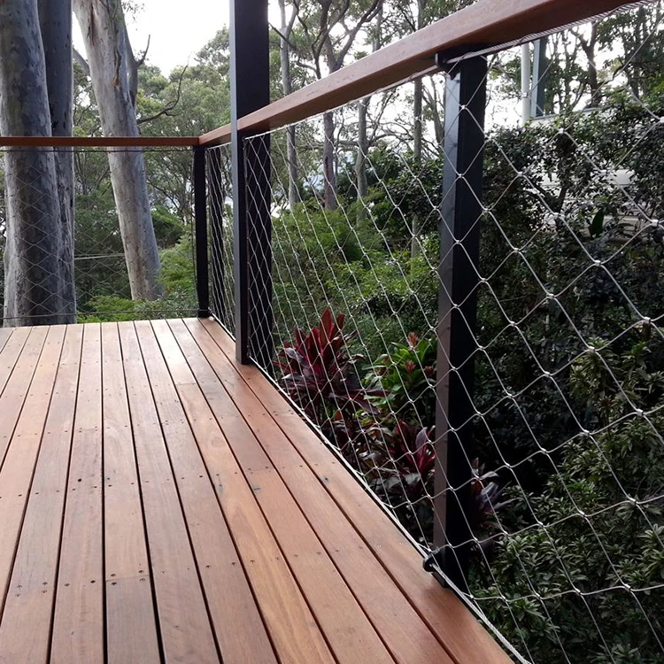 Balcony Fence SS Rope Mesh Stair Railing Infill Stainless Steel Cable net handrials balustrade inox wire rope mesh