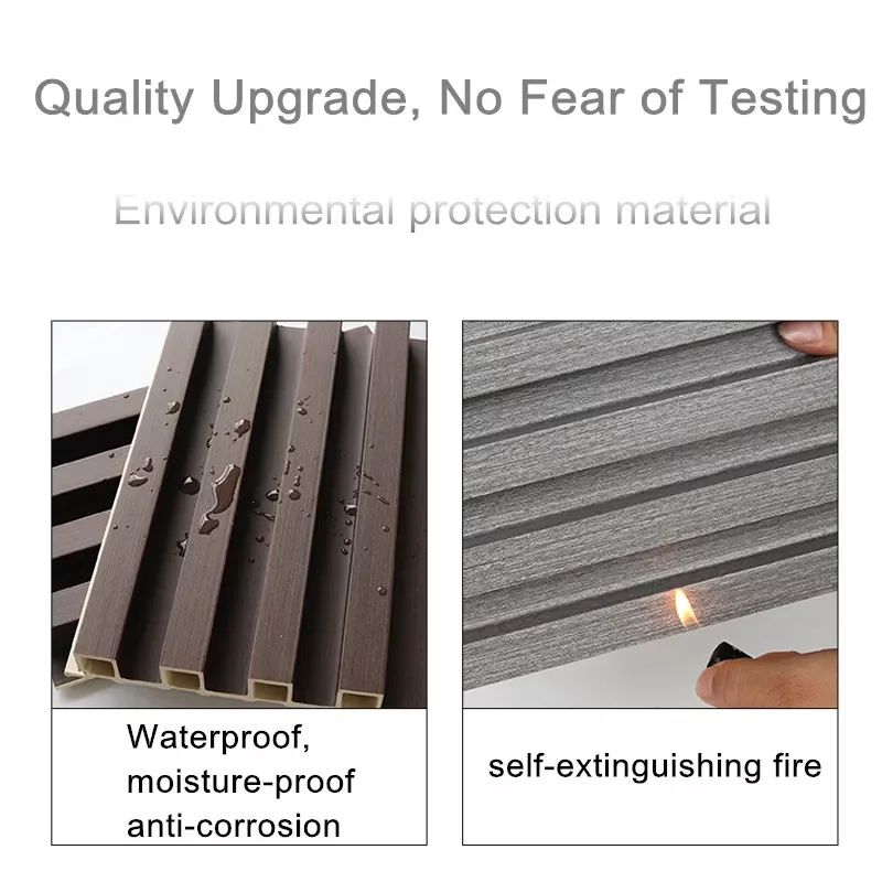 2024 Mirror Pvc Board Para Interior Fluted Wood Cover Wall Panel De Wpc Interiores