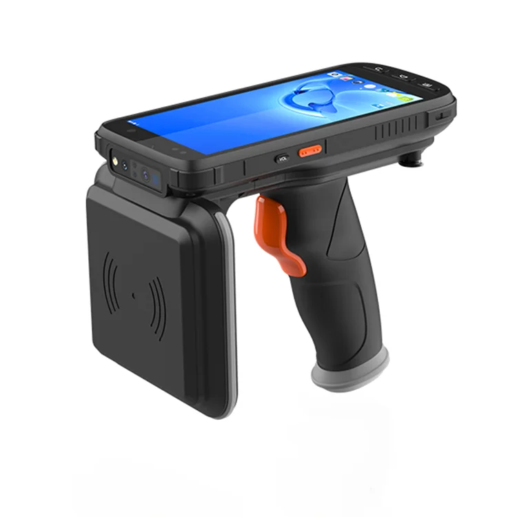 low price delivery long range nfc tag rfid uhf reader rugged barcode scanner android pda with pistol grip