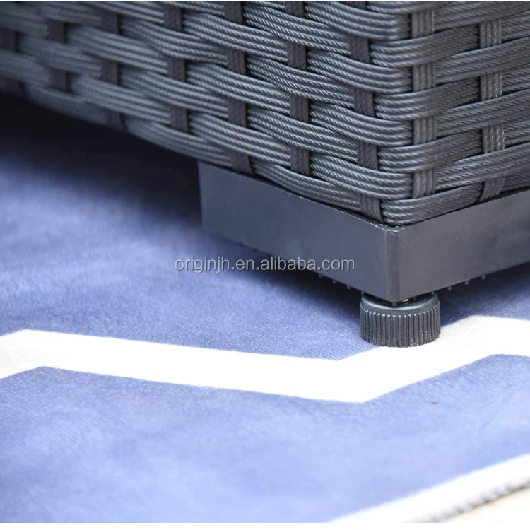 Wholesale outdoor patio tempered glass top table furniture modular sectional kd synthetic pe rattan wicker sofa set 7 seater