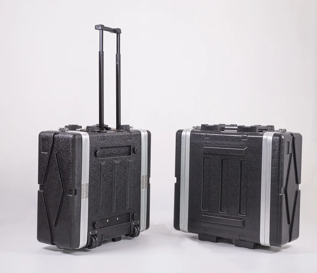 Heavy Duty ABS case for Amplifier Equipment Rack Case 6u with trolley flight case hard