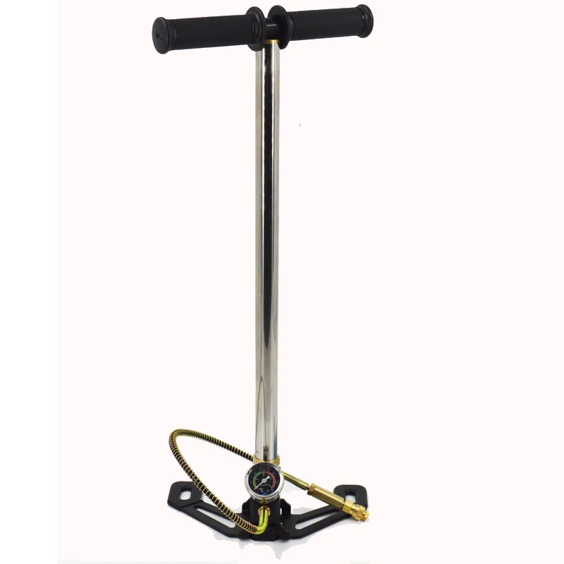High quality stainless steel 4500psi high pressure air gun manual pcp pump Hand operated pump  base foldable pump
