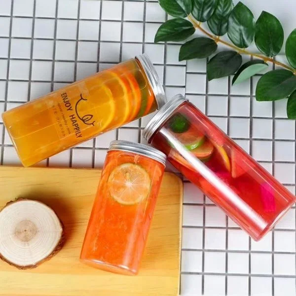 500ml transparent pet cans for boba shops