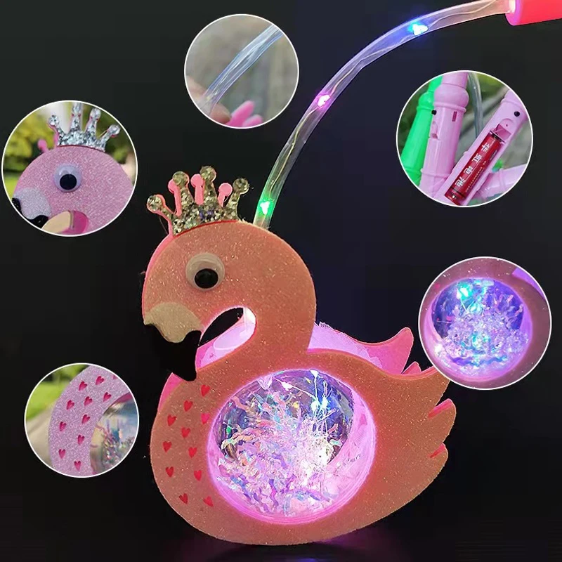 Kids Festival Light Toy Cartoon Animal Portable Led Luminous Toy Festival Kids Hand Lantern Bubble Light Up Toy