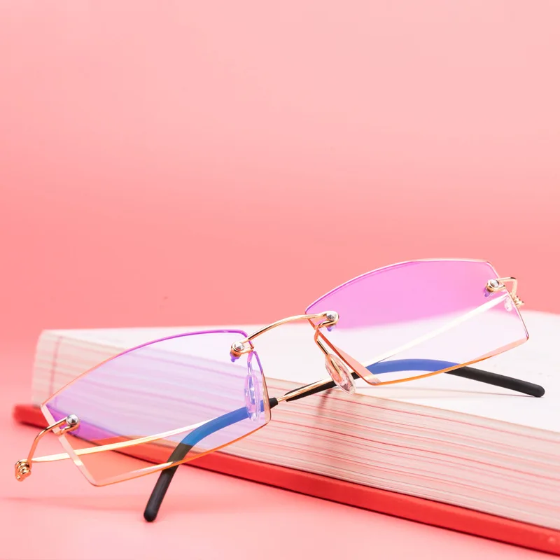 2022 New Design High Quality Metal Hinge Reading Glasses, Rimless Clear Reading Glasses Men Custom Logo