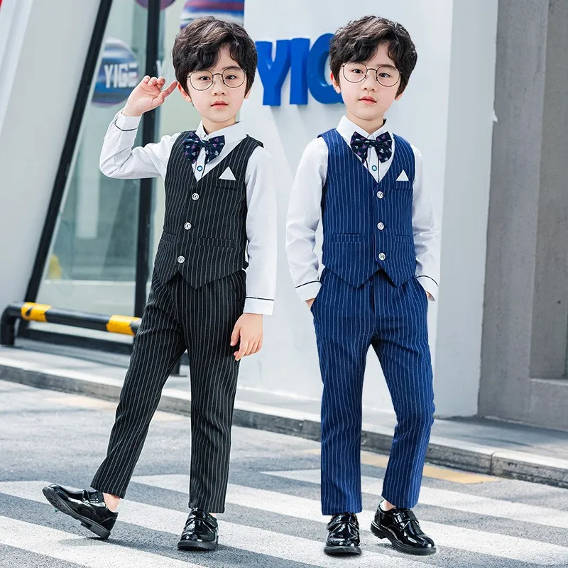 WSG124  New Arrival 3pcs set with tie   Clothes  Suit for Weddings Children kids suit boy