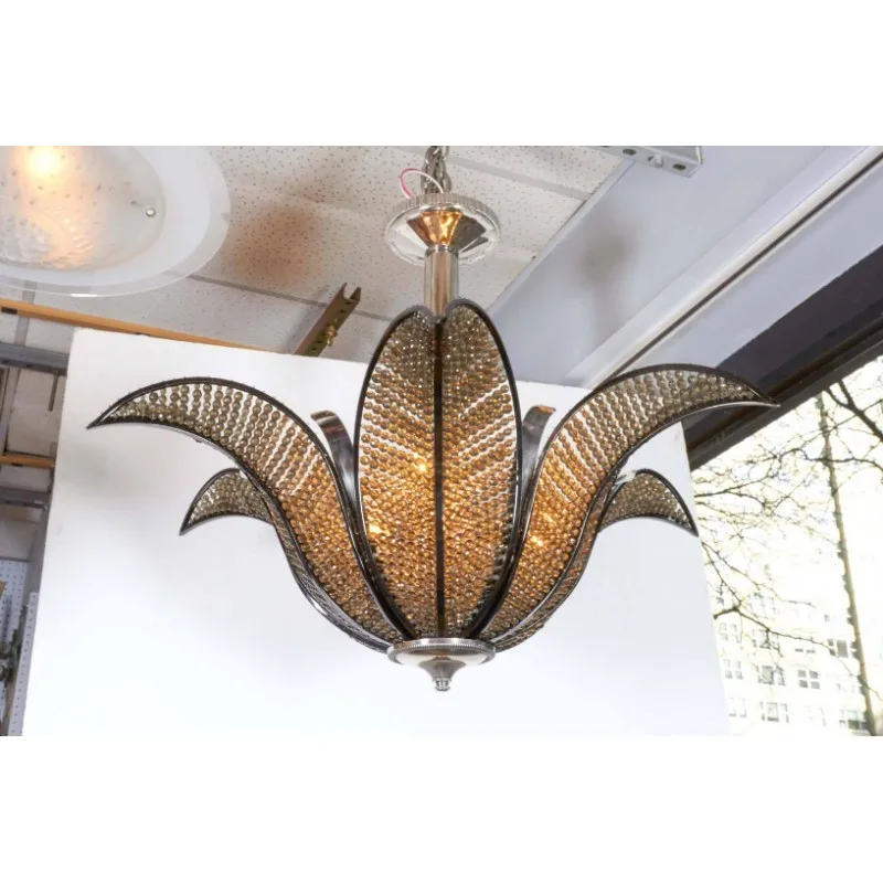Golden Supplier American Design Led Ceiling Hanging Nordic Modern Pendant Lights Home Office Decorative Floral Lotus Chandelier