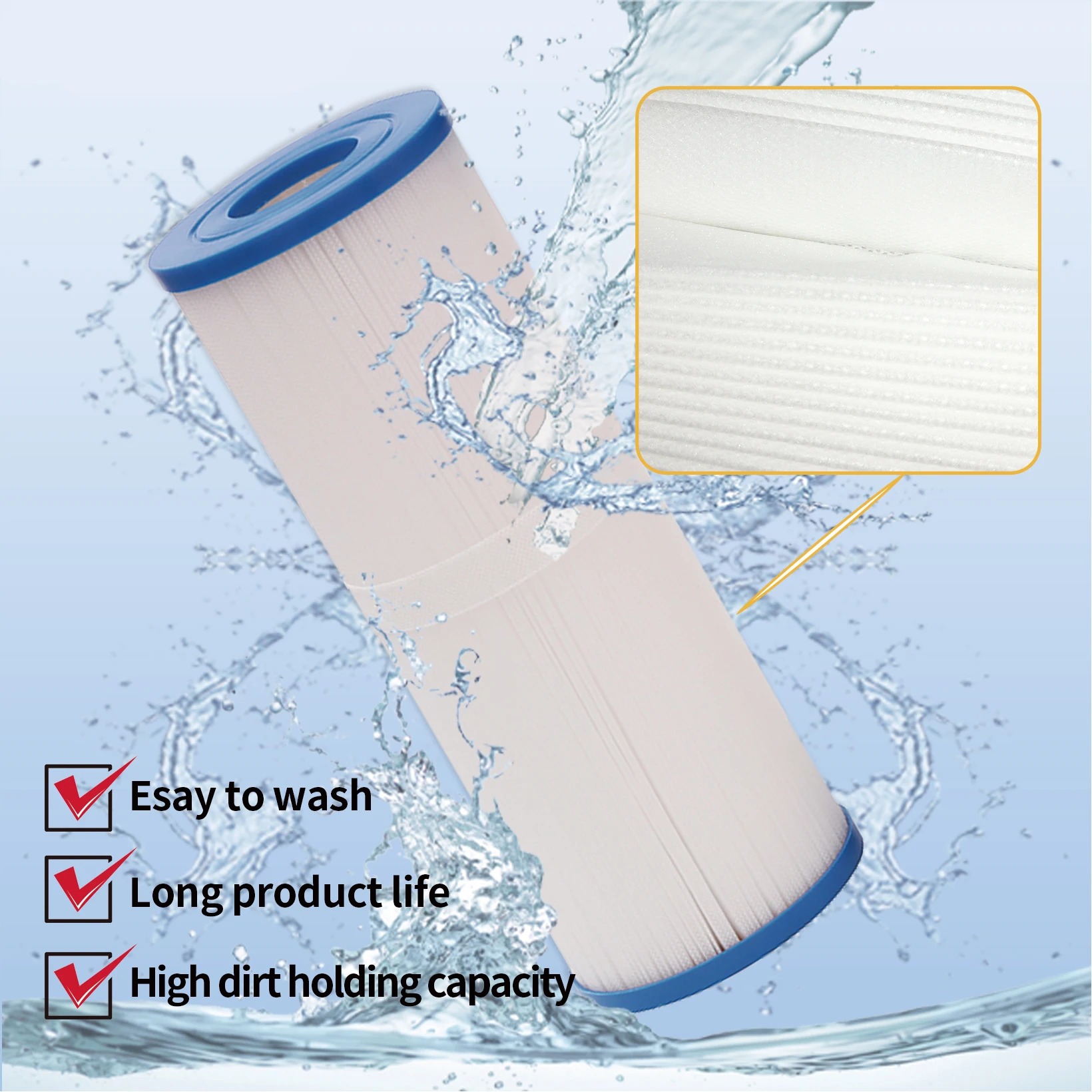 Compatible Spa Pool Filter for PRB25-IN Filbur FC2375 Unicel C4326 Hot Tub Spa Pool Filter Water Pool Filter Cartridge