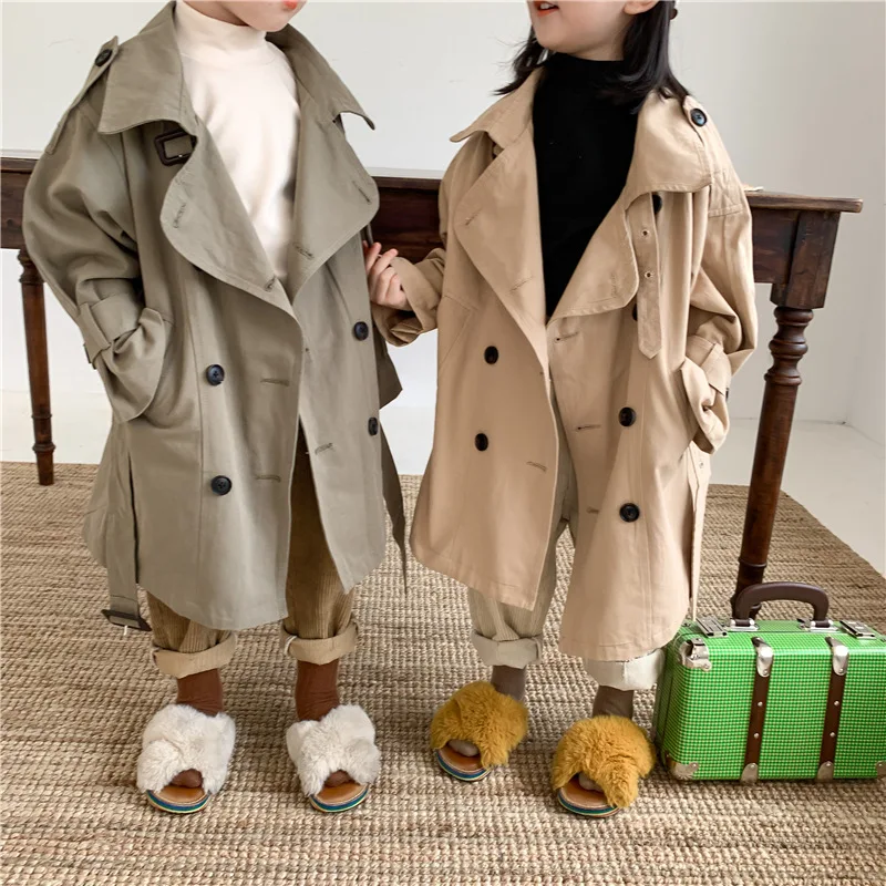 new arrival baby girls jacket for kids trench patchwork coats cotton children clothing 912a2096