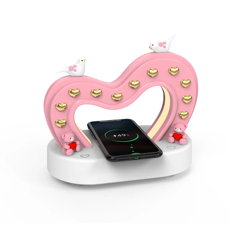 Bedroom Colorful Atmosphere Night Light Rechargeable Decoration  Blue Tooth Speaker LED Wireless Charging Desk Table Lamp