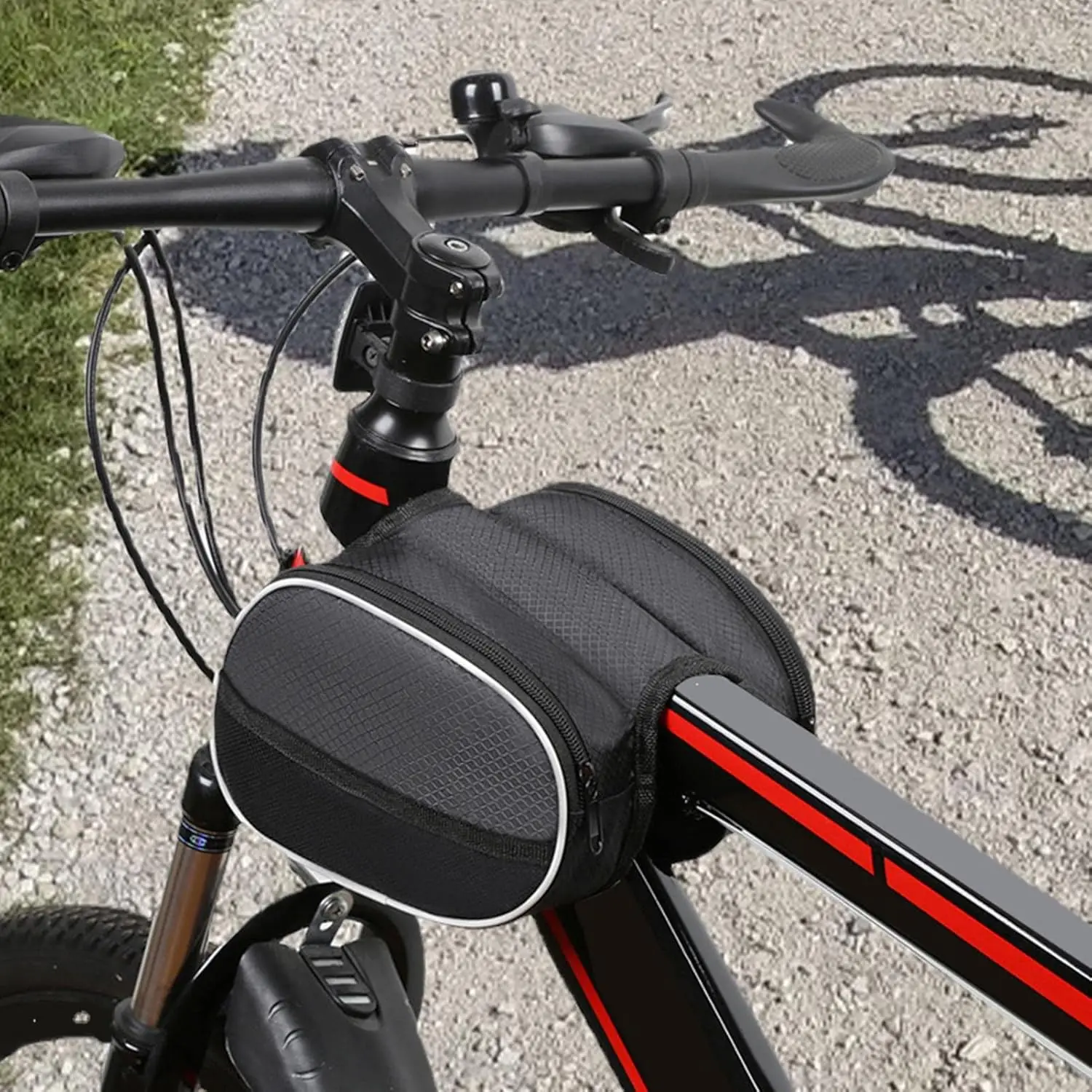 Custom Large PU Mountain bike front tube bag High capacity waterproof braided purse Waterproof bike tool accessories