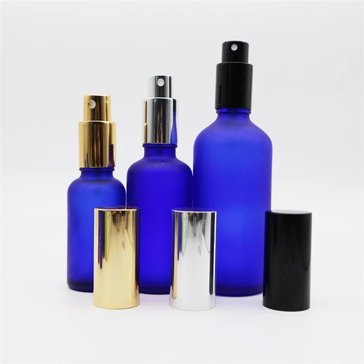 HeLun Luxury 100ml Empty Clear Frosoted Glass Perfume Bottles with Aluminum Spray Cap