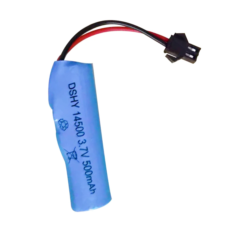 3.7V Lithium Ion Battery for RC Cars 14500 500mAh Li ion with SM Plug High Capacity Rechargeable lithium Battery