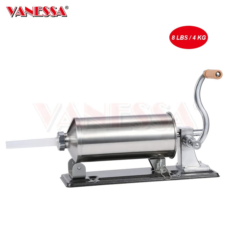 4L Manual Stainless Steel Sausage Maker With 2 Table Clamp For Home And Commerical Use