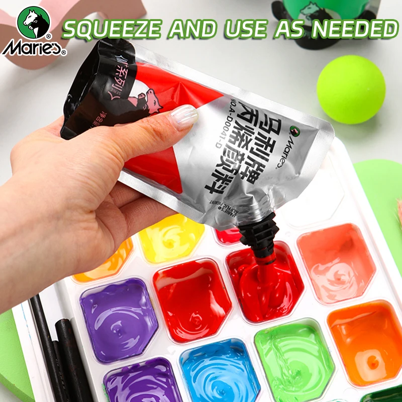 Maries Bagged 100ml Acrylic Paint 43 Colors Waterproof and Non-Fading Supplementary Package for Art Painting wholesale