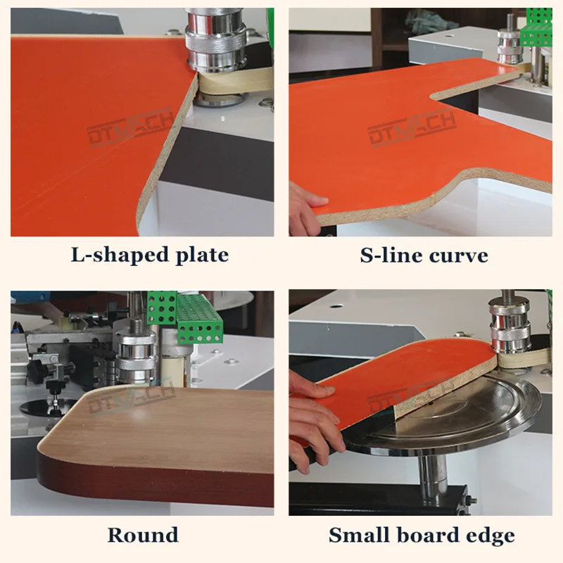DTMACH Высокоскоростной автоматический кромкооблицовочный станок, деревообрабатывающий станок, ПВХ панели, мебель, деревообработка, изогнутые Кромкооблицовочный станок