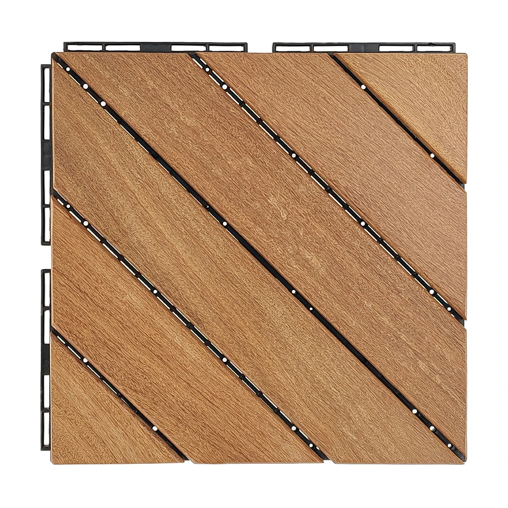 Wood grain wpc interlock deck tiles cheap price wood board