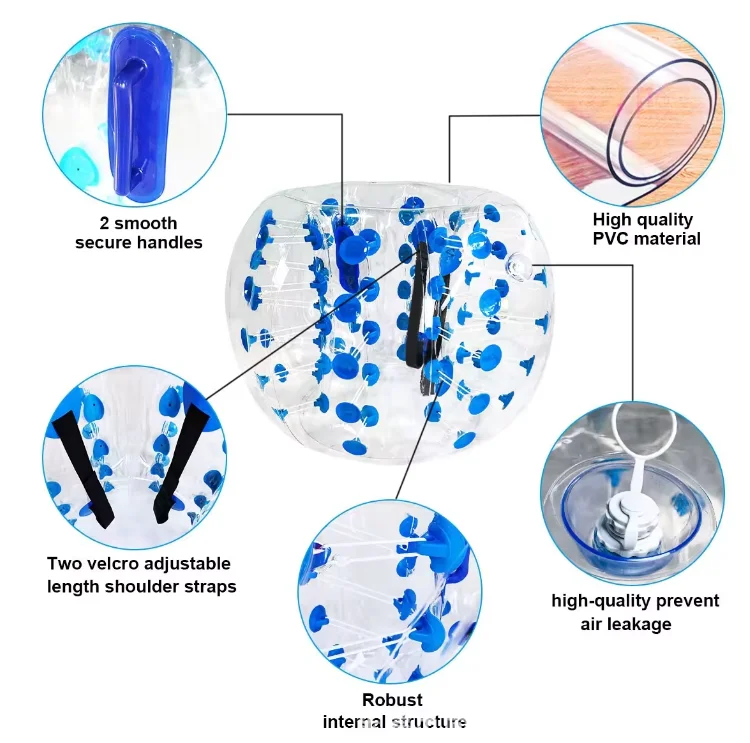 Hot Selling Body Zorb Bumper Ball Suit Inflatable Bubble Football Soccer Ball With Colored Dots