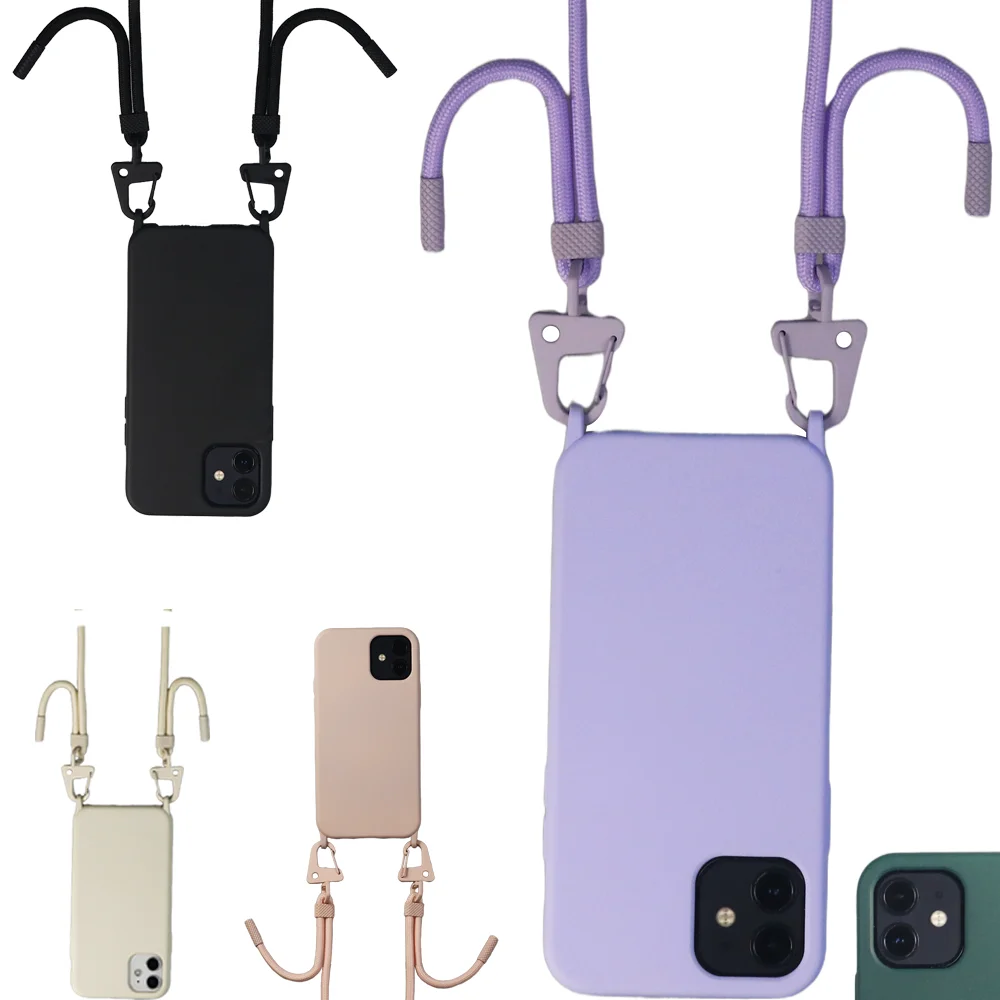 Crossbody Case 2-in-1 Keep Your Hands Free Lanyard Customized Logo Detachable Necklace Case For Iphone 13 pro For Samsung S21 P