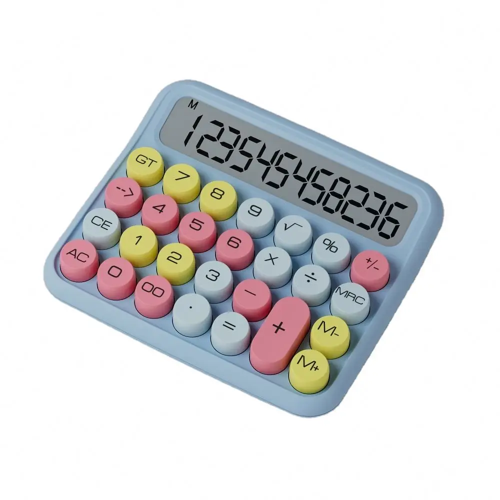 High Quality colorful Business Accounting Yellow Red Blue Electronic Calculator with AAA battery