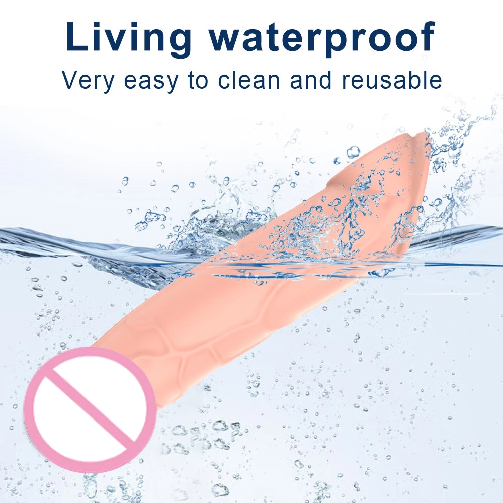 Penis Extender Reusable Condoms Male Cock Ring Cover Dildo Enlargement Realistic Penis Sleeve For Men