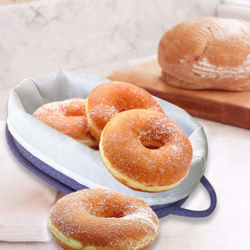 Large Cotton Rope Bread Basket with Removable Liner and Cover Bread Serving Set for Homemade Sourdough Bread